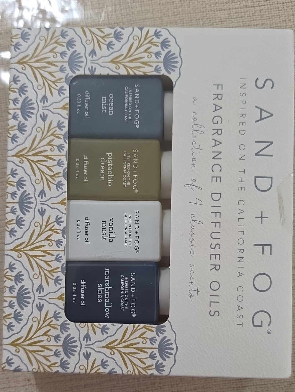Sand + Fog Diffuser Oil Set:Ocean Mist,Pistachio Dream,Vanilla Musk & MORE BNIB